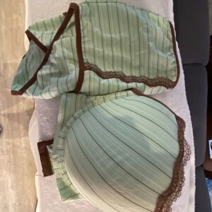 Green and Brown Lingerie Set